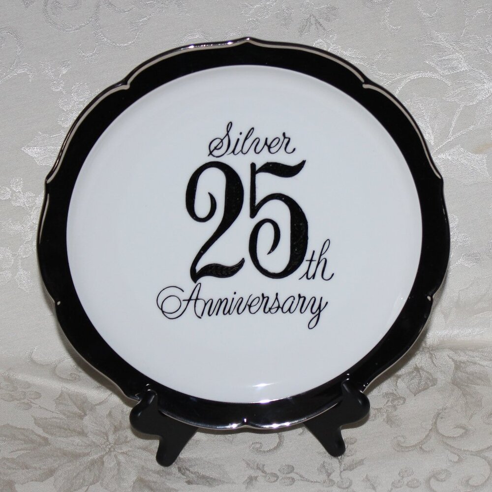 Vintage 25th Anniversary Plate | Saji Japan Fine China | Anniversary Gift